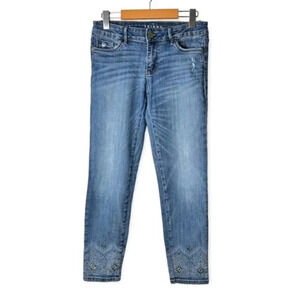 WHBM The Skinny Crop w Brass Ankle Details